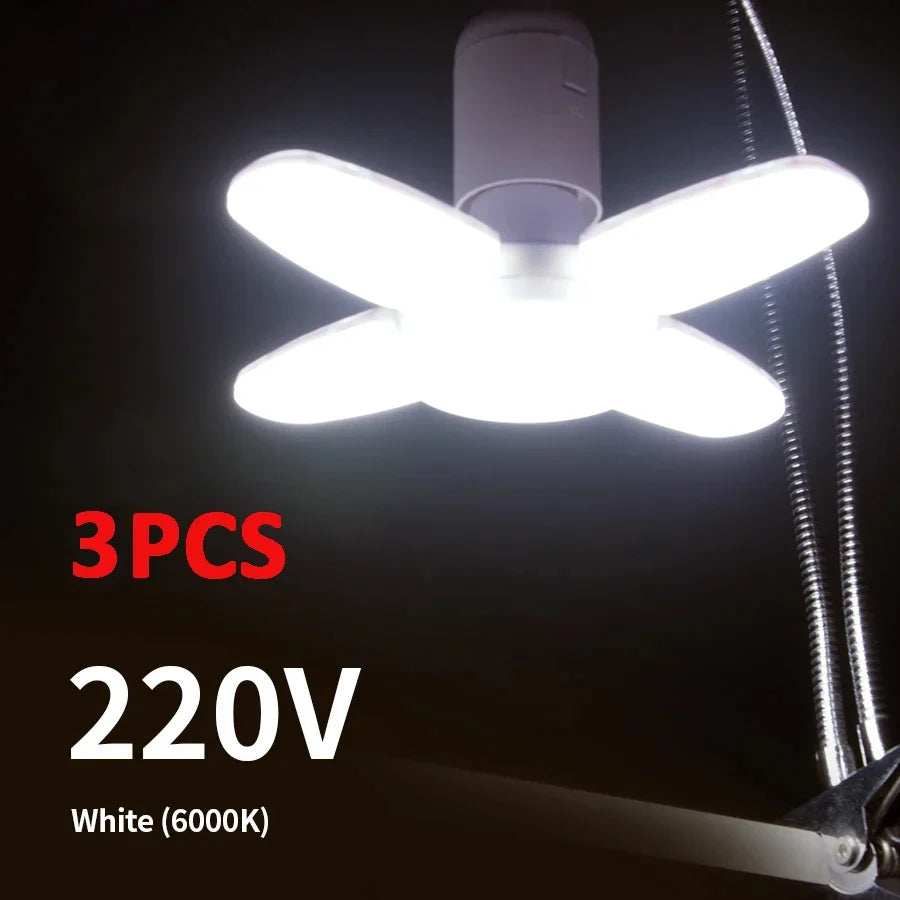 E27 Fan Shape LED Bulb AC220V 28W Foldable Led Light Bulb Lampada For Home Living Room Warehouse Garage Ceiling Light