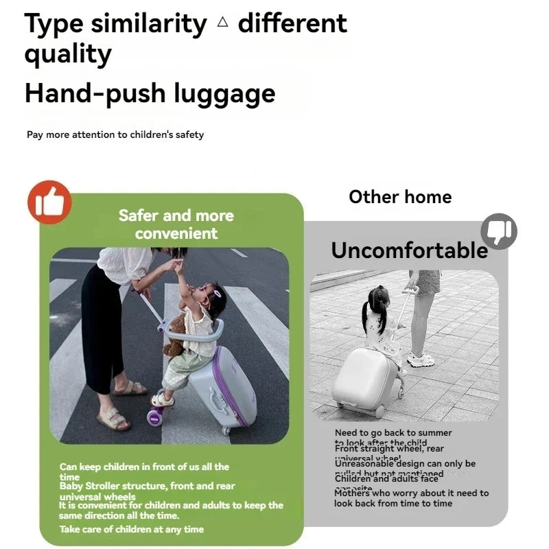Children's Luggage Case Can Ride and Walk the Baby's Suitcase The Baby Can Take the Suitcase. 20-Inch Folding Stroller Can