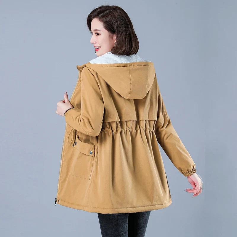 Women's Winter Puffer Coat, Warm Cotton Hooded Casual Parka