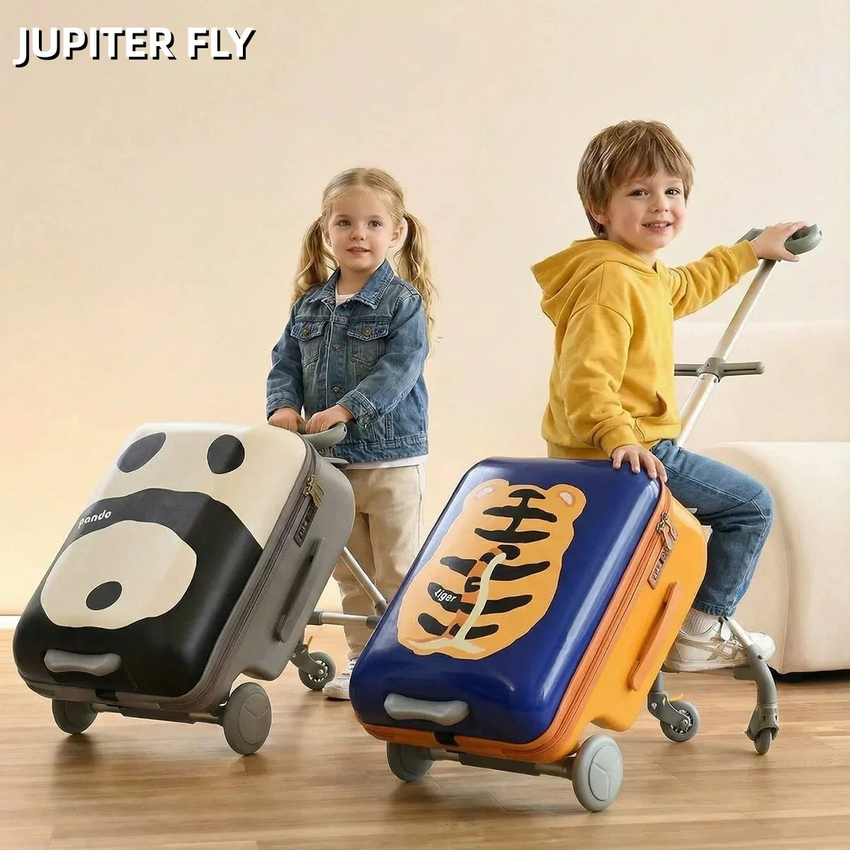 Suitcase Travel Children's Carrier Cart Multi-functional Rideable Rolling Luggage Carry on 20inch Trolley Case Stroller for Trip