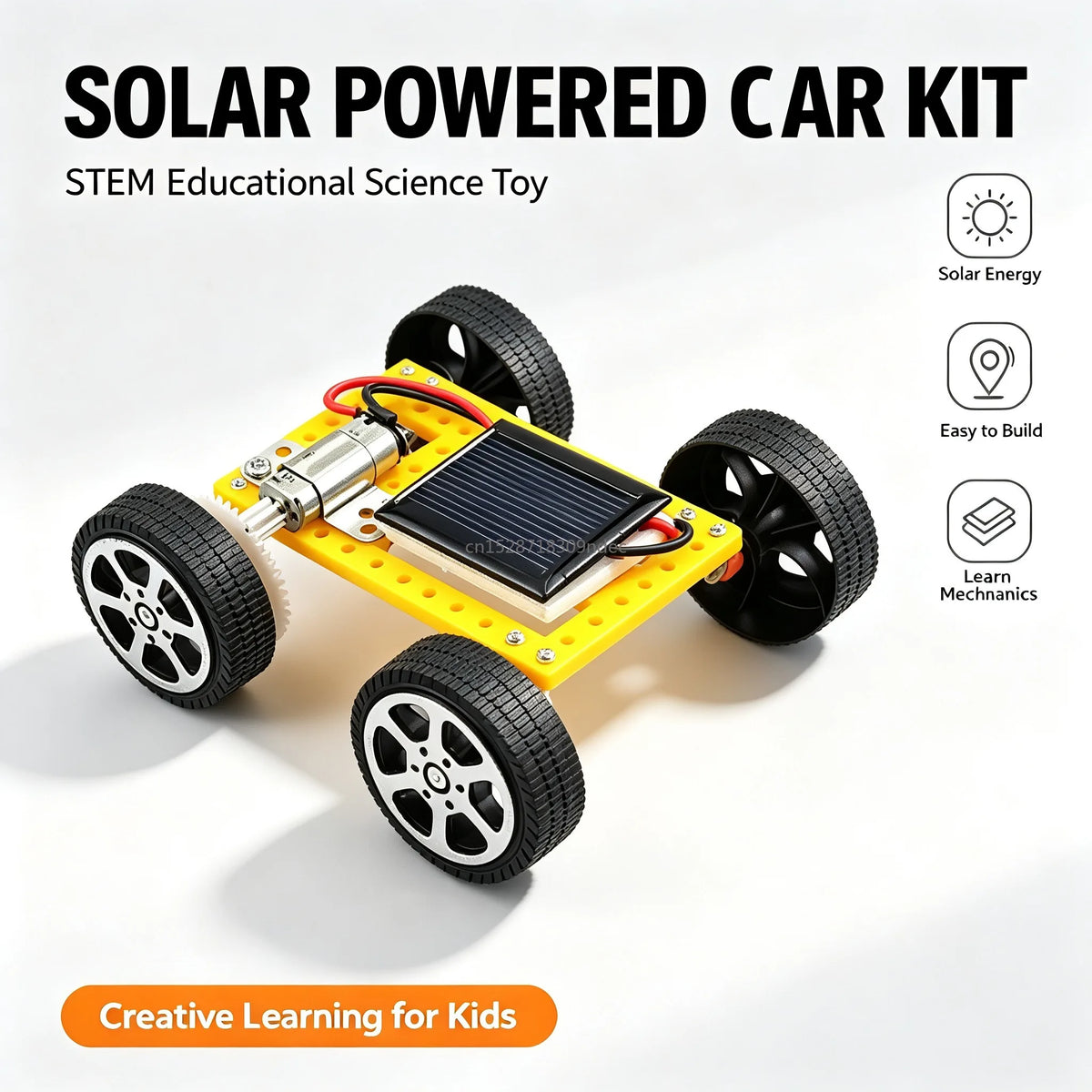 DIY Mini Solar Car Assembly Kit STEM Physics Science Experiment Educational Tech Toy Kids School Learning Project Birthday Gift