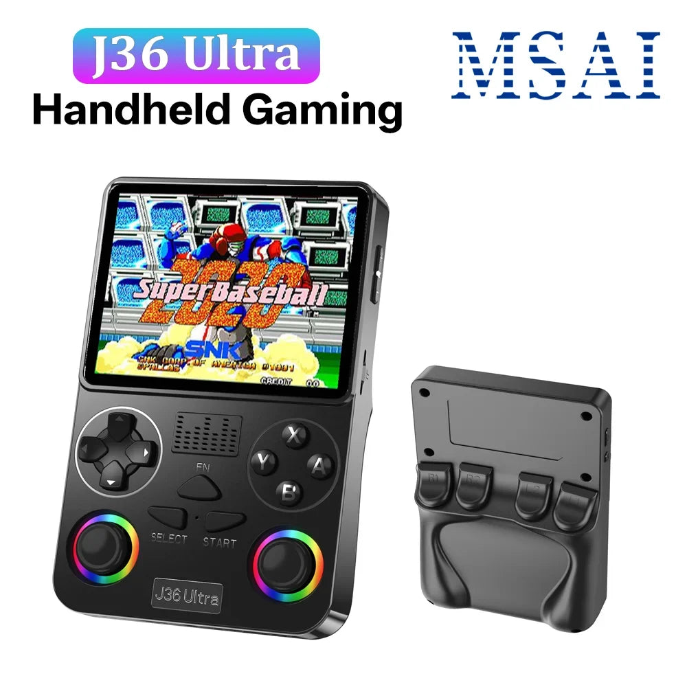 J36 Ultra YouTube Handheld Game Console 20000+ Games 20 Emulators 3000mAh RGB Joystick Multiplayer Multi-Language