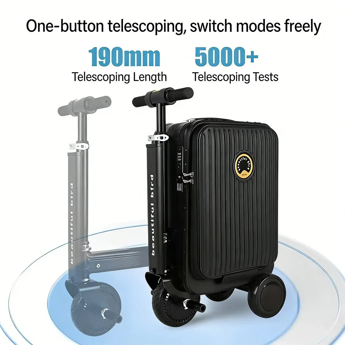 Electric Luggage with Smart Reverse and Forward Function for Walking, Riding, Traveling Trolley Case with Electric Driving