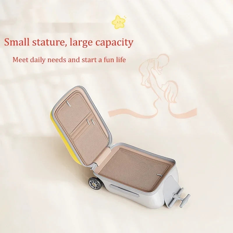 Kids Travel Trolley Suitcase Children Luggage Pulling Cart Travel Seat Carrier Bag Riding Suitcase for Baby Carry-On Luggage