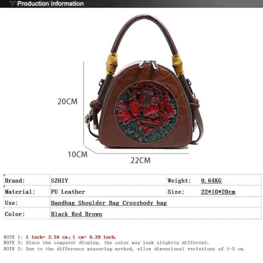 Retro Handbag Women's 3D Printed Shoulder Bag Luxurious Designer Diagonal Cross Bag Office Mom Classic Handbag Brand Torebki
