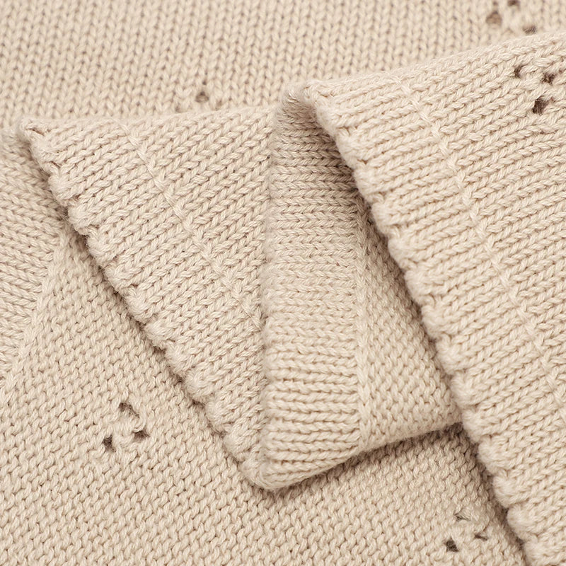 Baby Blanket Cotton Knit Newborn Stroller Swaddling Wrap Fashion Solid Crib Plaid Sleepsack Infant Boys Girls 90*70CM Super Soft