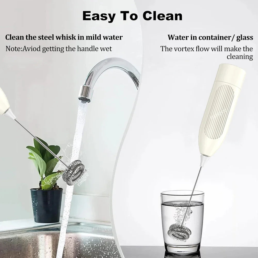 Mini Milk Frother Wireless Handheld Milk Foamer Automatic Rotary Electric Blender for Coffee Latte Cappuccino Maker Milk Frother