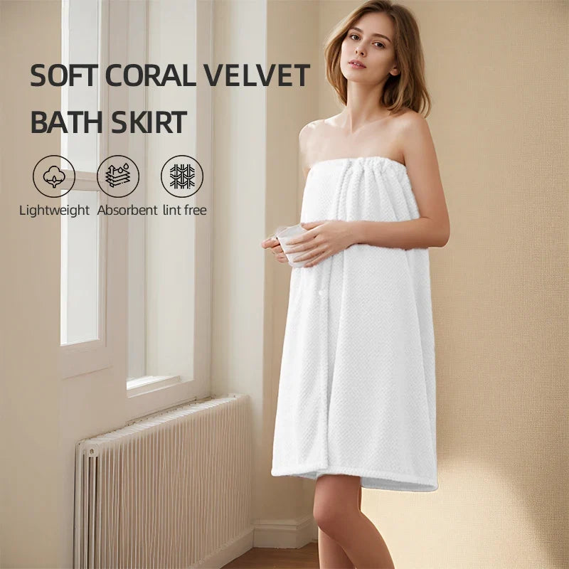 Women's Wearable Bathrobe Towel - 1/2 Pcs Quick Dry Soft Spa Wrap | Easy Care Contemporary Design for Home & Spa
