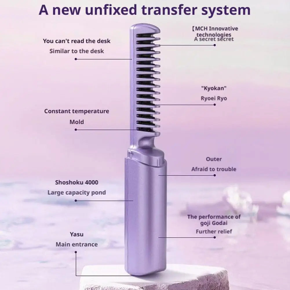 Mini Wireless Hair Straightener - Rechargeable, Negative Ion,Quick Heated, Multifunctional Hair Straightener Curler Styling Tool