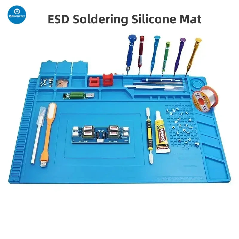 Antistatic ESD Soldering Silicone Mat Heat Resistant Insulation Work Mat Soldering Station Kit Repair Pad Maintenance Platform
