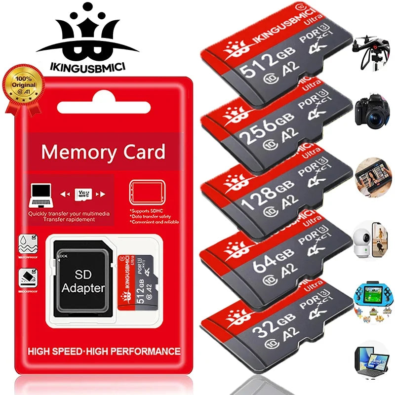 for Action Camera Memory Card for Portable Speaker Micro Memory Card SD Cards TF Cards Flash Card 64GB/32GB/16GB/512GB/256GB