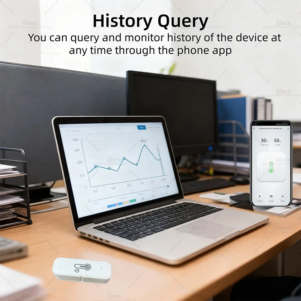 Tuya Zigbee Temperature And Humidity Sensor Indoor Smart Home Hygrometer Battery Powered Smart Life APP Z2M Real-time Monitoring