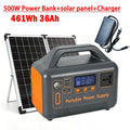 500W 220V Portable Power Station Outdoor Backup Power Supply /Solar Panel 461Wh 36Ah LiFePO4 Battery for Camping RV Emergency