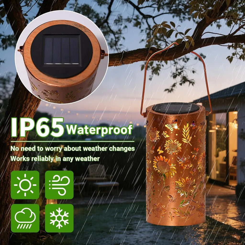 Sunflower Solar Projector Lantern Outdoor Hanging Solar Fairy Lamp Garden Decor Sunflower Solar Light forYard Lawn Holiday Party