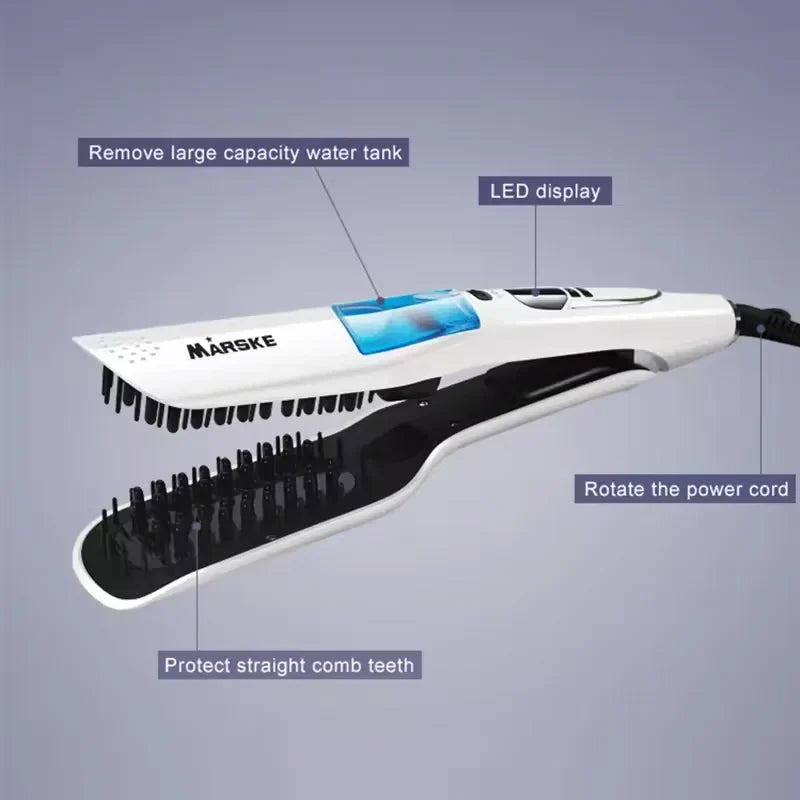 Professional wet and dry hair straightening comb steam spray hair straightening splint portable steam hair straightener