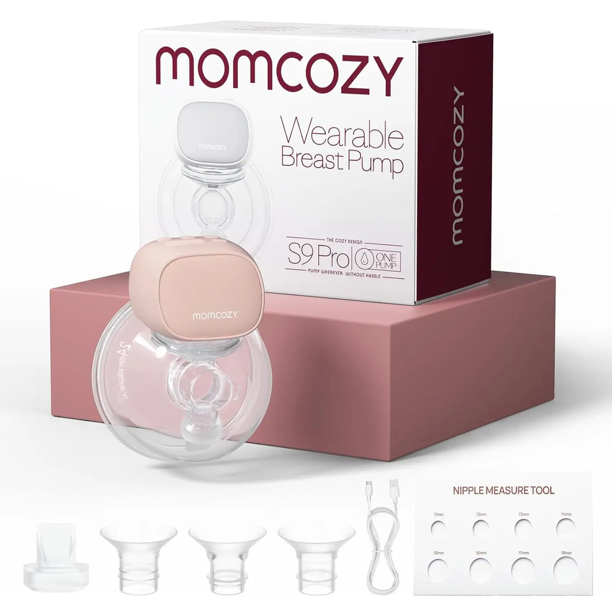 Momcozy Hands-Free Breast Pump S9 Pro, Wearable Double Breast Pump, Longer Battery Life, LED Display, Electric, 2 Modes & 9 Leve