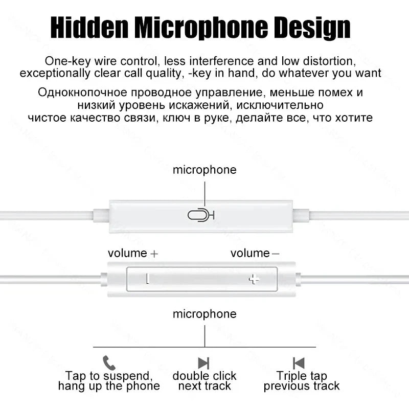 Original Headphones For iPhone 15 14 11 12 13 Pro Max Earphones XR X XS 8 Plus Bluetooth Wired Earbuds Headset Accessories