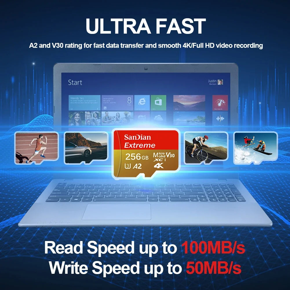 Memory Card Micro TF SD 64GB 128GB 512GB SD Card U3 V30 A2 High Speed Top Quality For Nintendo Switch Lite Game Console Extended