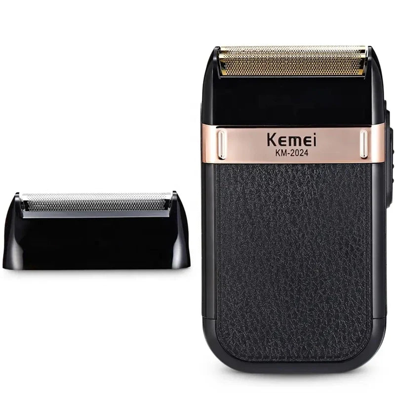 Kemei powerful rechargeable shaver for men foil electric shaver beard hair shaving head bald electric razor with extra mesh