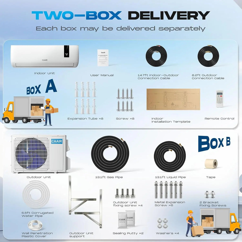 12000 BTU Mini Split Air Conditioner & Heater,230V Ductless Wall Mount AC,20 SEER2 Inverter Heat Pump, Customized