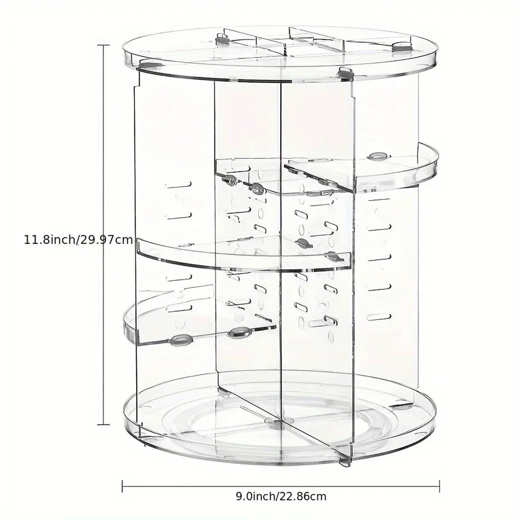 New Transparent Cosmetics Organizer, 360° Rotating - Countertop Rotating Storage Rack, Must-Have for Bathroom/Cosmetic Storage
