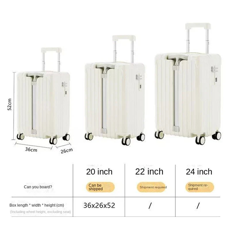 24-28 inch Double Trolley Children's Luggage Ride on Suitcase 20 Inch Cabin Luggage Rear Opening Laptop Bag Suitcase