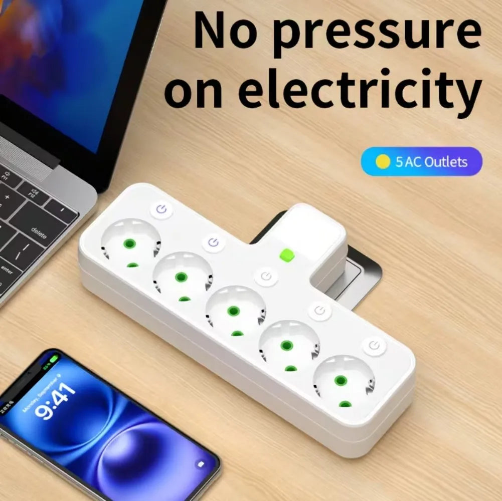 EU Plug Power Strip Outlets,4 Sockets with 2 USB Type-C port Wall Charger Two specifications for Home Offices Power Socket