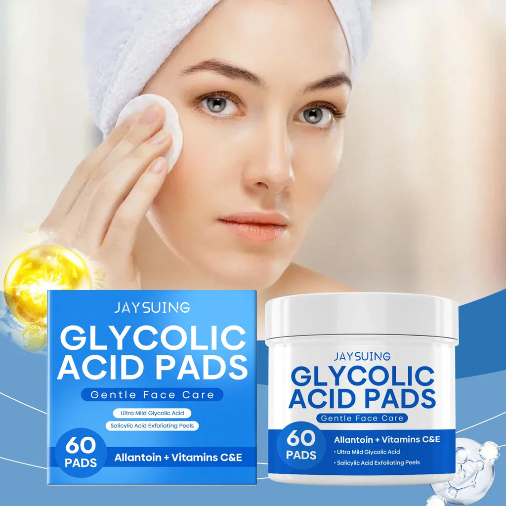 Glycolic Acid Exfoliating Pads - Gentle Peel Pads For Face, Brightening & Smoothing Skin With Salicylic Acid