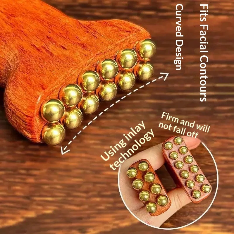 Brass Gold Bead Facial Dredge Tool, Nasolabial Folds, Apple Muscle, Jawline Beauty Massage Device