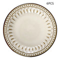 Ceramic Creative Western Food Plate Steak Spaghetti Plate Creative Western Food Plate Set Of 6 For Cereal, Salad, Pasta, Soup, Dessert, Serving