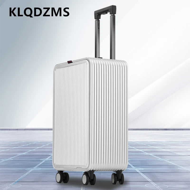 KLQDZMS 17"20"24Inch Metal Aluminum Magnesium Alloy Luggage Universal Wheels Portable Storage Luggage Business Boarding Suitcase