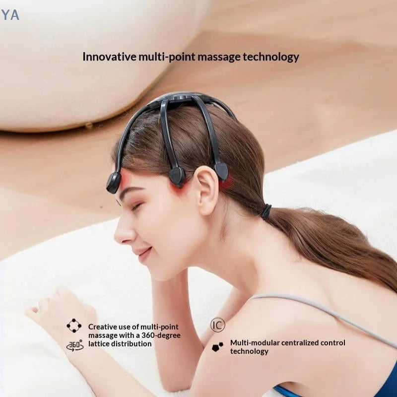 【SA】【SA】Electric Scalp Massager Head Massage Machine Intelligent Vibrating Stress Relax With 5 Modes 360 Degree Hair Massager