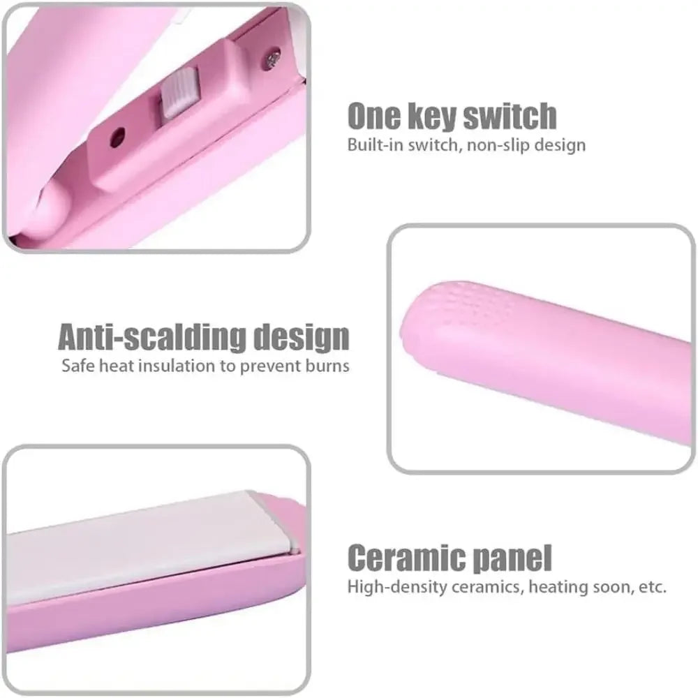 2in1 Hair Straightener Ceramic for Straightening and Curling Hair Travel Flat Iron Fast Heating Curling Iron for Short Fine Hair