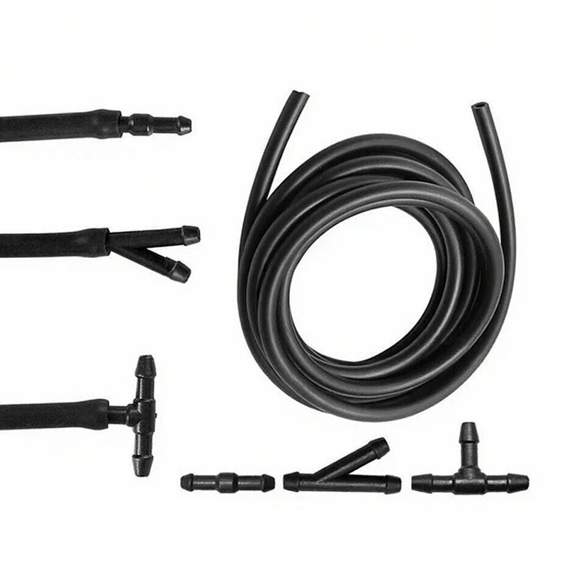5pcs/Set 2m Car Windshield Washer Hose Automotive Wiper Blade Pipe Windshield Jet Spray Wiper Nozzle Water Hose Fluid Tube