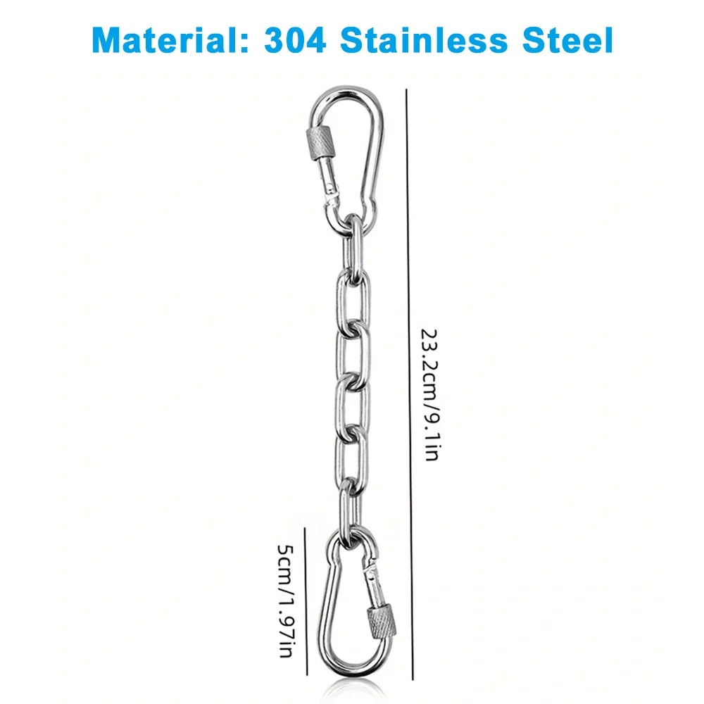 Chain Dog Collar Clips Anti-Bite Double-Headed Metal Safety Buckle Pet Leash Connector Paw Print Design Secure Chain Attachment