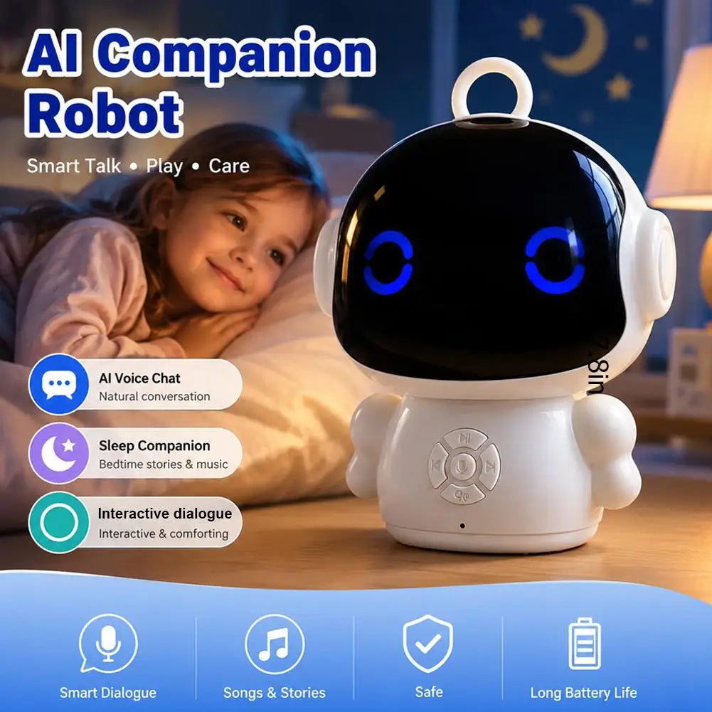 Smart AI Robot Toy WiFi Interactive Educational Learning Machine Voice Control Speech Recognition Early Education Gift for Kids