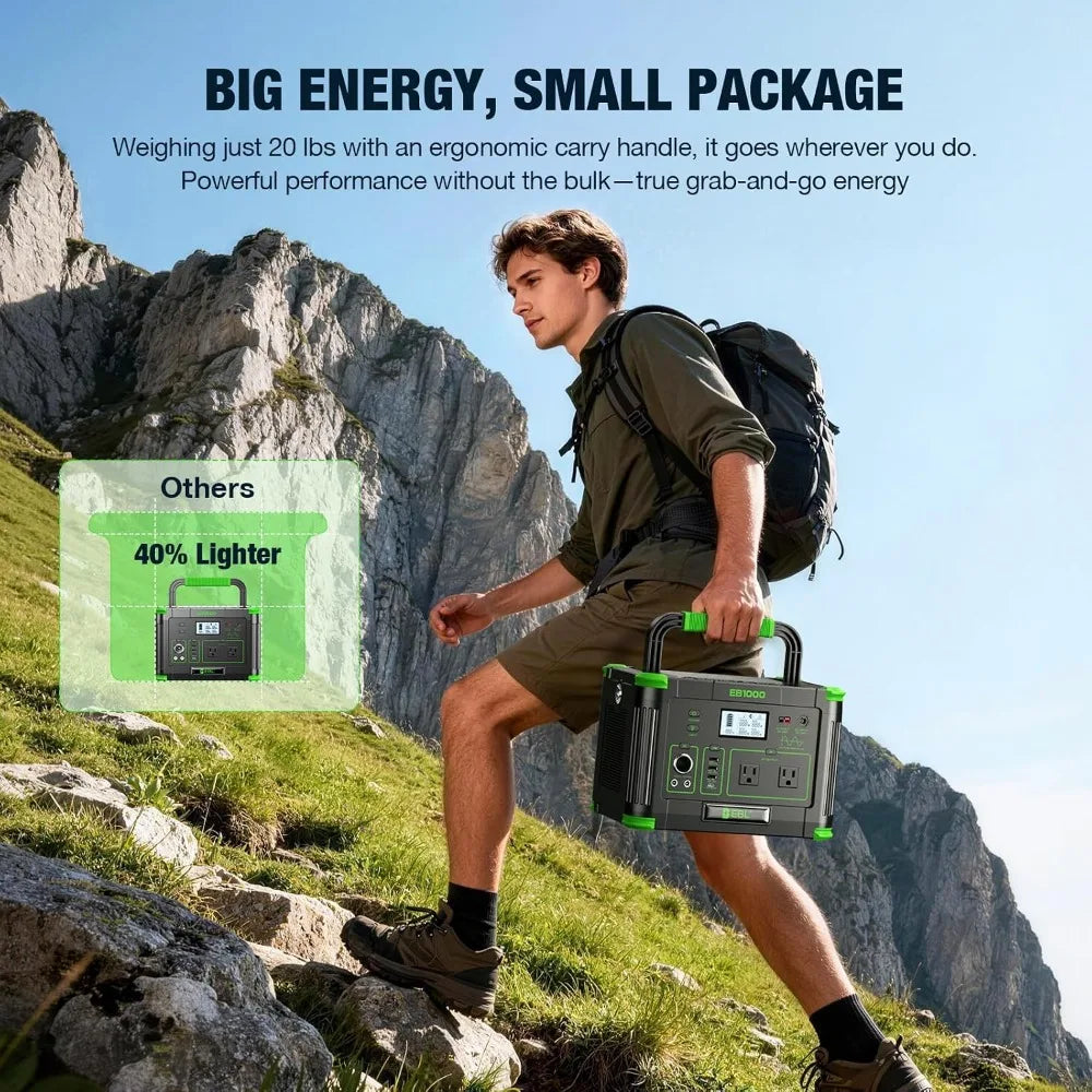 1000W Portable Power Station with 200W Portable Solar Panel, Customized
