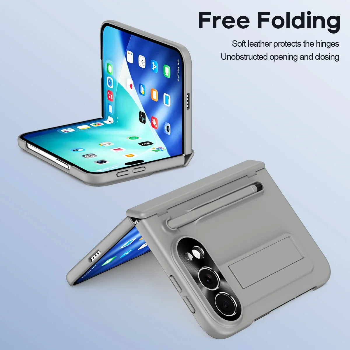 iPhone Duo Fold Bracket Phone Case With S Pen Hinge Protection Flim Glass Screen