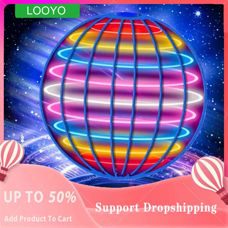 Flying Ball Boomerang Flyorb Magic Band LED Light Drone Hover Ball Flying New Planet Flying Rotating Fingertip Toy Kids Gift