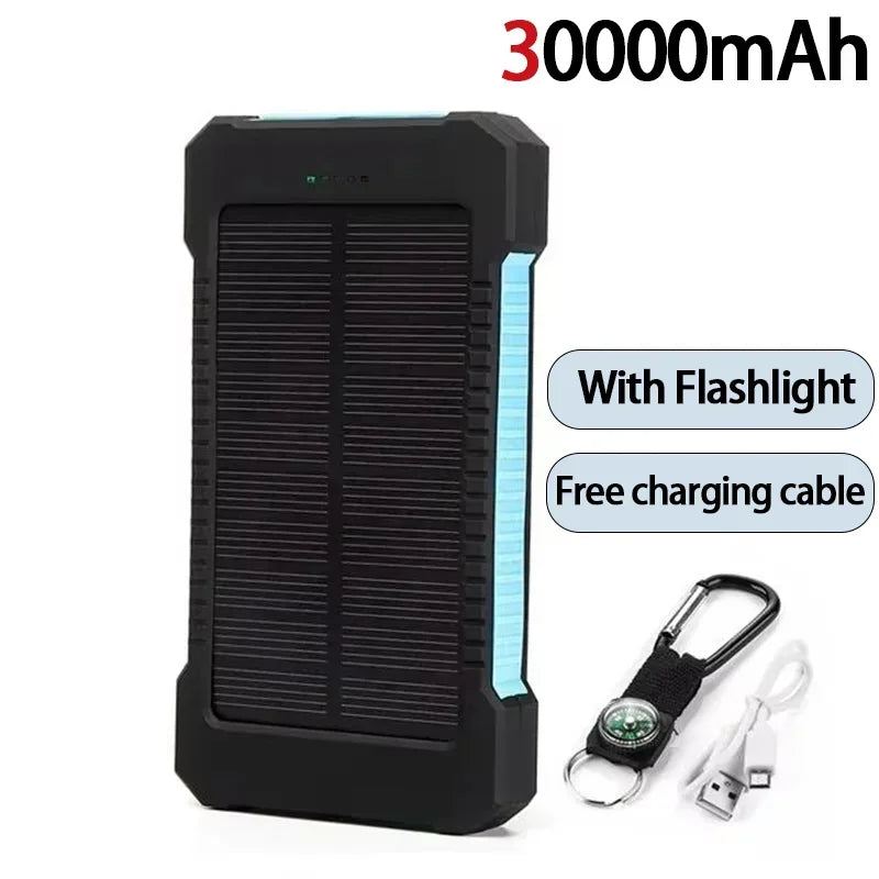 Lenovo 500000mAh Large Capacity Solar CCC Power Bank Super Fast Charging Portable External Battery For Travel  Outdoor Emergency