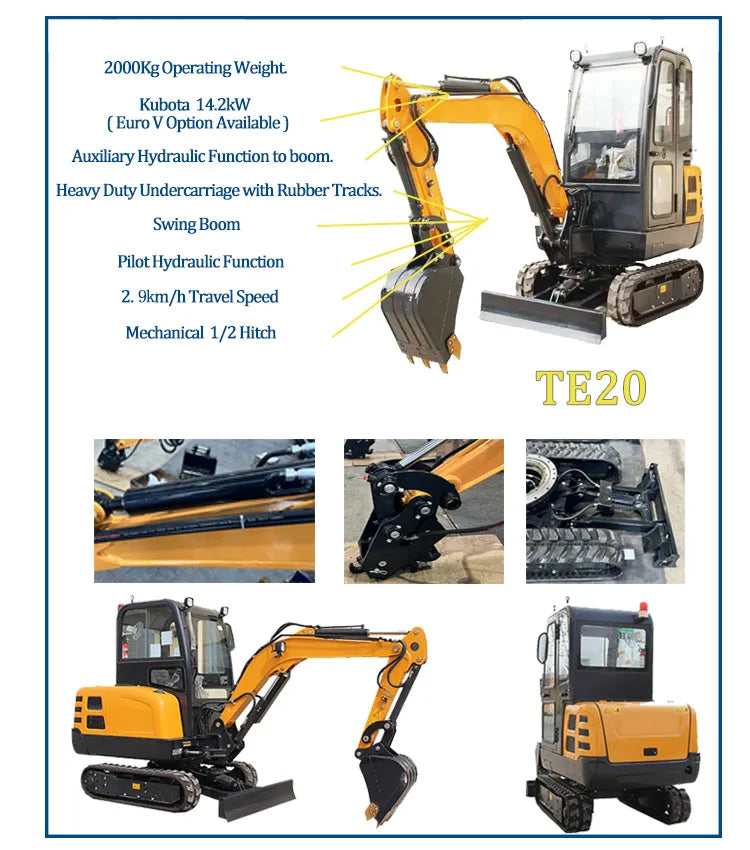 3.5 Ton Mini Excavator – EPA-Certified Compact Crawler Digger for Farm & Construction