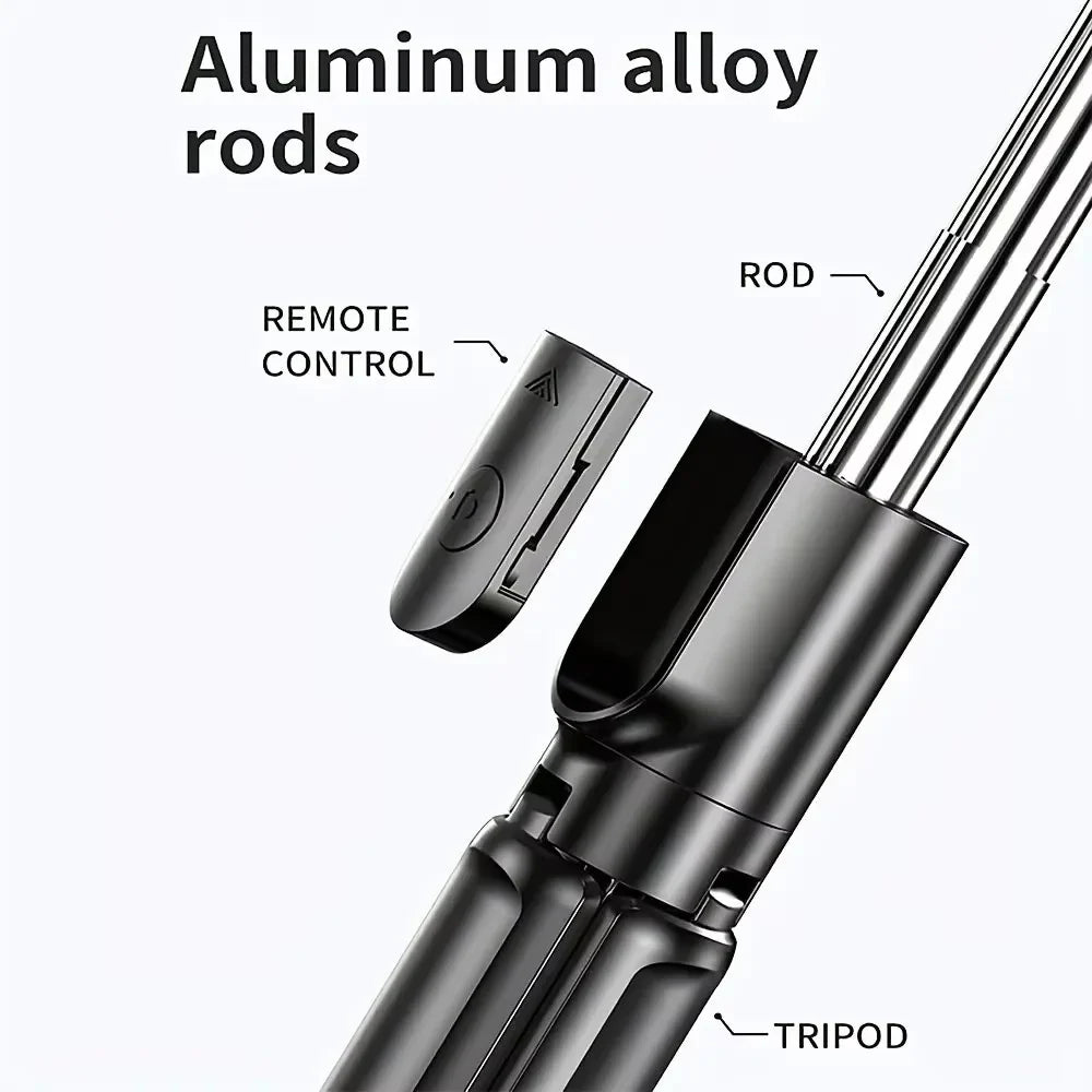 Roreta Wireless Selfie Stick Tripod Stand Bluetooth Remote Extendable Tripod for iPhone Mobile Phone Tiktok Live Streaming
