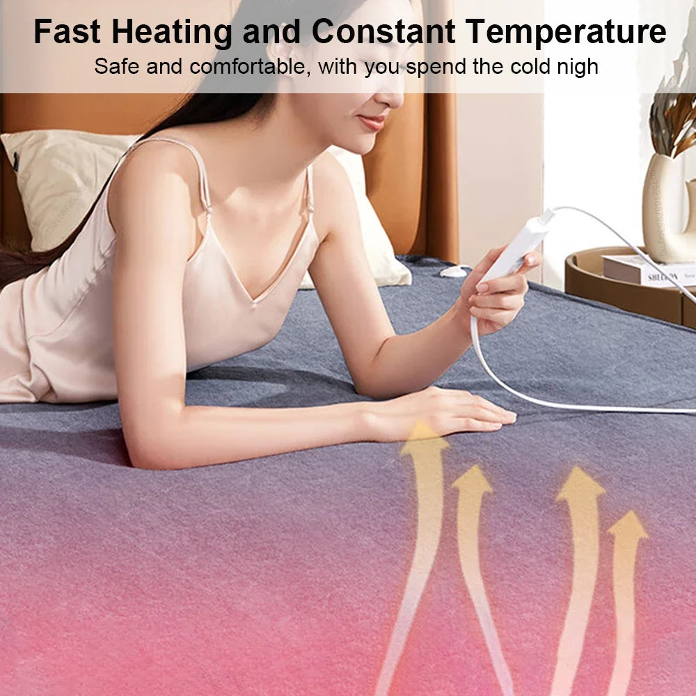 Electric Heating Pad with Automatic Thermostat Bed Warmer Heated Mattress for Bedroom Electric Fast Heating Mat Heated Pad 220V