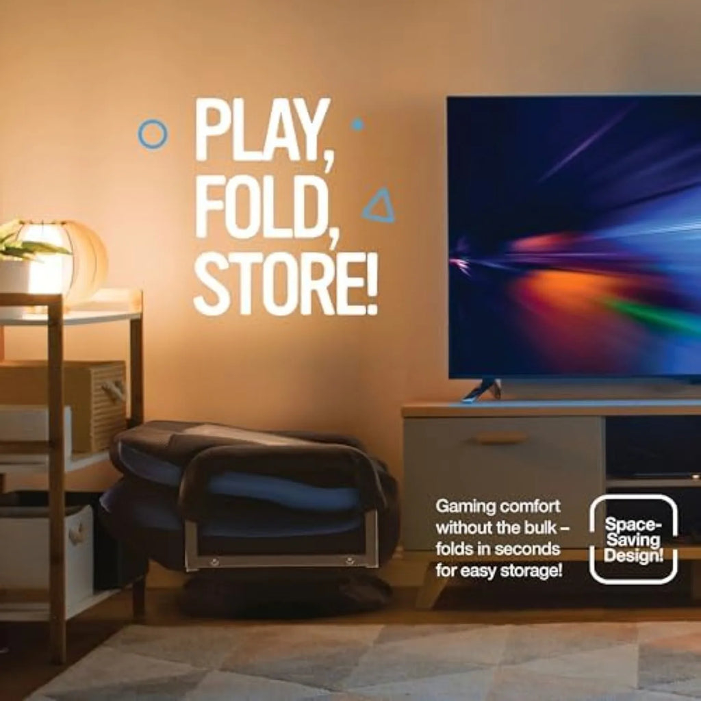 Swivel Floor Gaming Chair - Video Lounger Enjoy 6 Different Positions, Adjustable Backrest, Removable Arm Rests, Folds