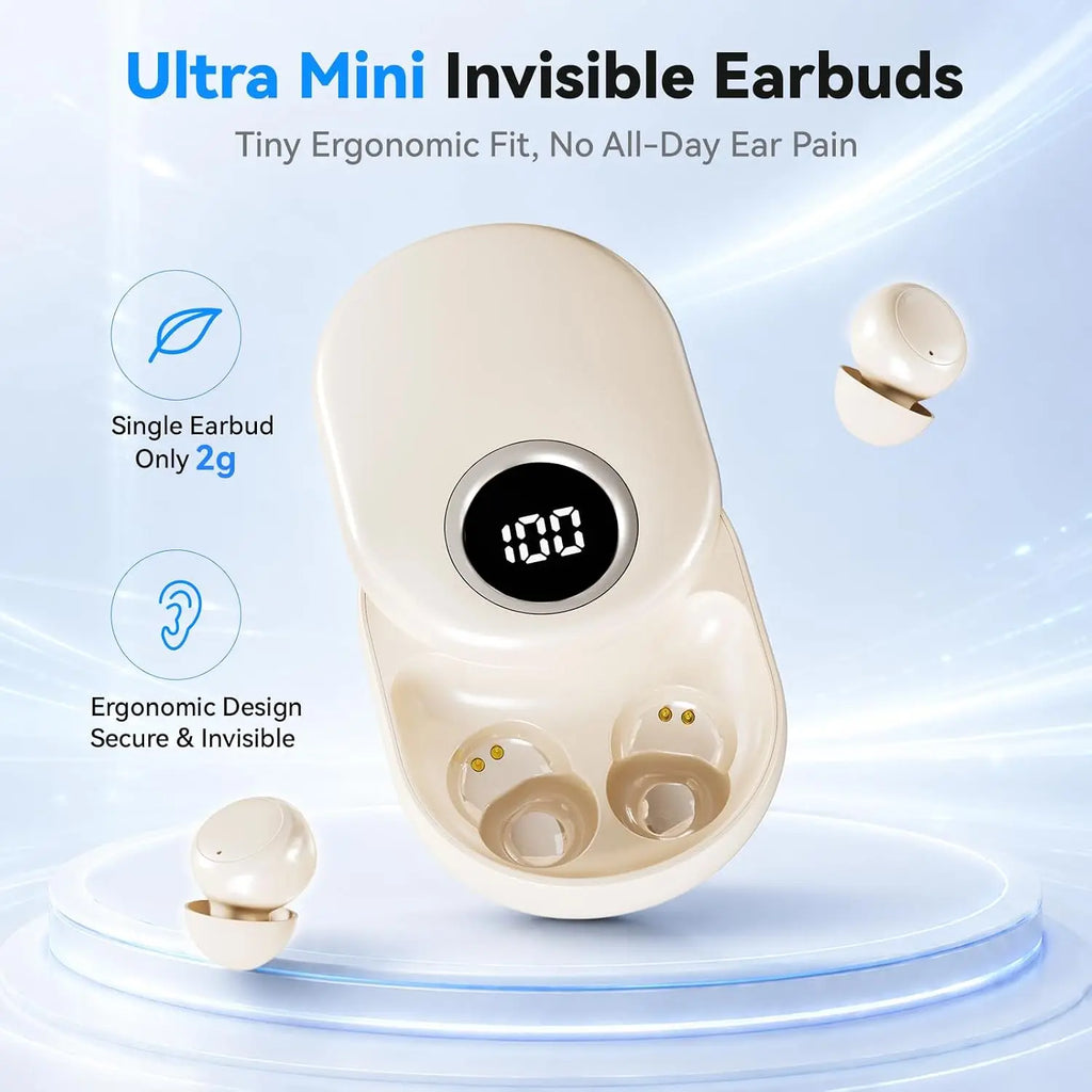 INSONIXN SK55 Mini Invisible Wireless Bluetooth Earbuds For Small Ears Sleep Music School Supply