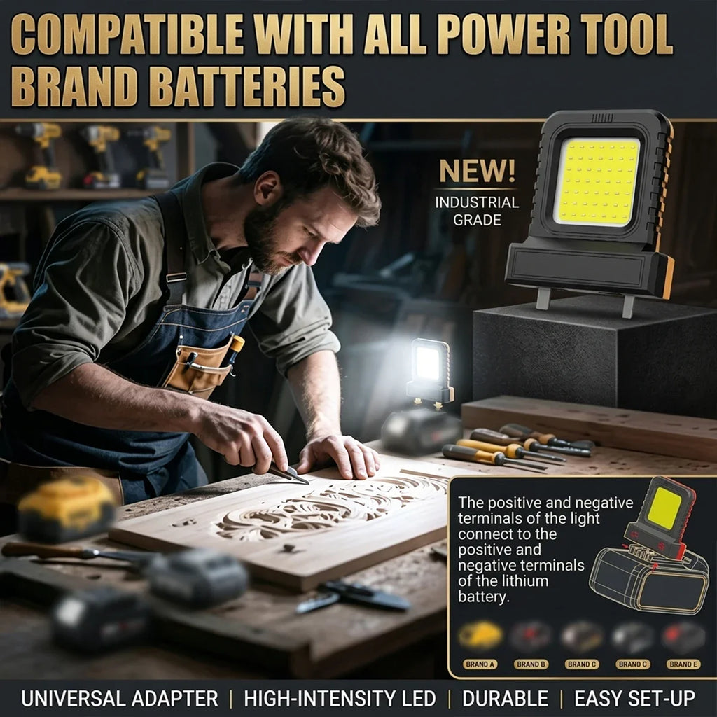 1/2/3/5pcs Super Bright LED Work Light Portable Lasting Strong Light Supply for Night Work Light 20V 21V Li-ion Battery Power