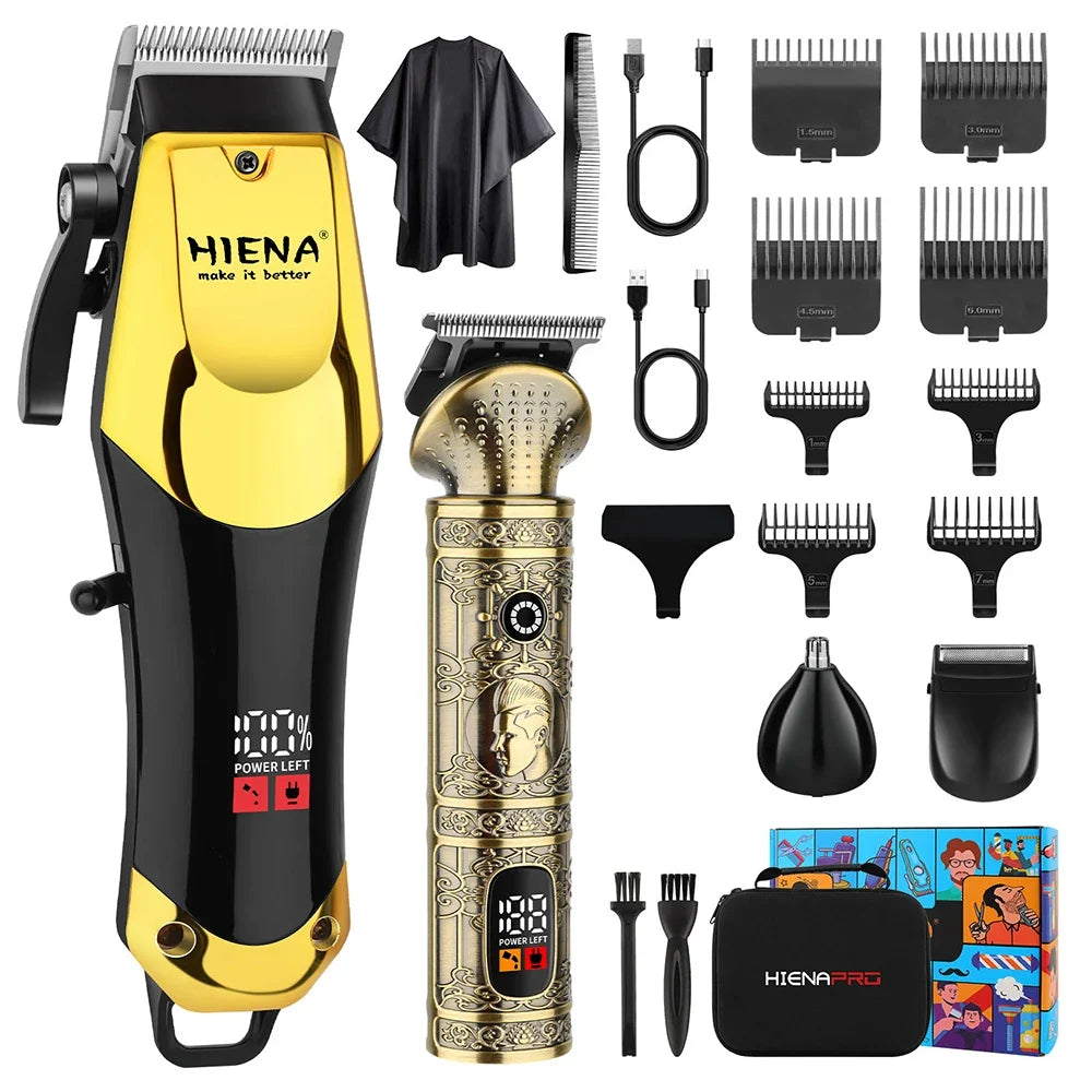 hiena Professional Barber Fade Clippers 0mm Zero Gapped Edgers Hair Trimmer Electric Men Bald Head Finish Hair Cutting Machine