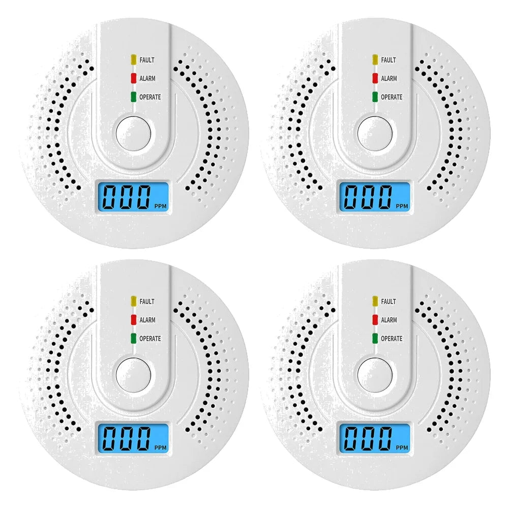 Digital Warning Alarm Sensor Sound Warning Battery Powered Portable CO Detector with LED Indicator CO Sensor for Home Warehouse