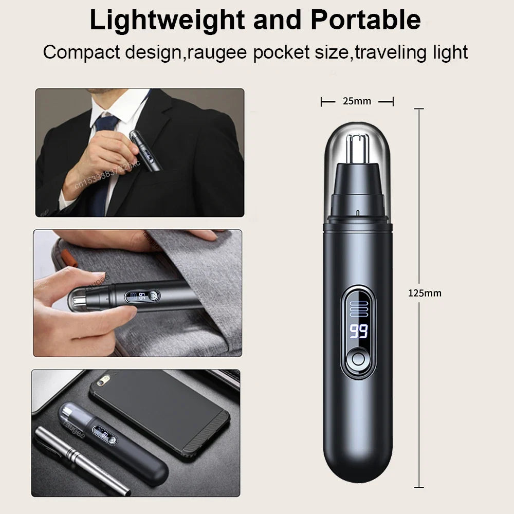 Nose Hair Trimmer Rechargeable Mini Portable Electric Nose Hair Clipper for Men Automatic Shaving Eyebrow Ear Nose Hair Trimmer