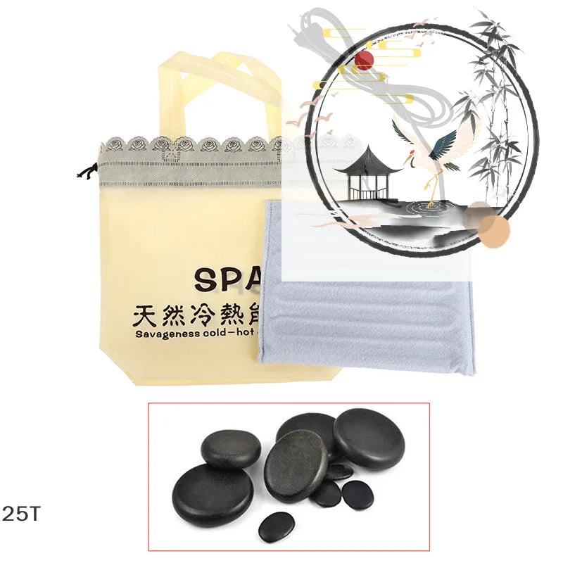 Hot Rocks Massage Stones Warmer Heater Electric Heating Bag Body Spa Pain Relief